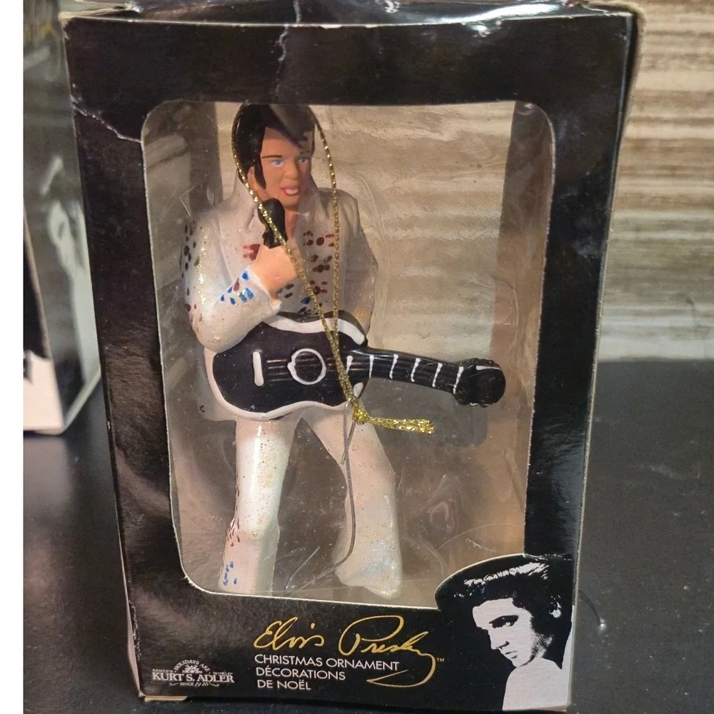 Kurt S Adler Elvis Presley Christmas Ornaments Lot of 4 Jumpsuit Resin Figurines